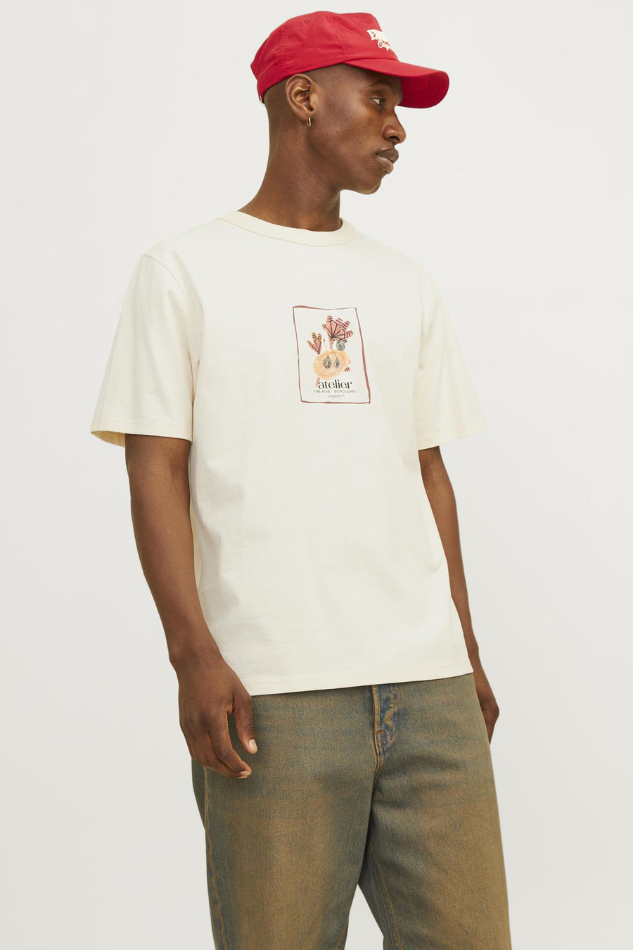 T-shirt (korte mouwen) Ecru - ORIGINALS BY JACK & JONES