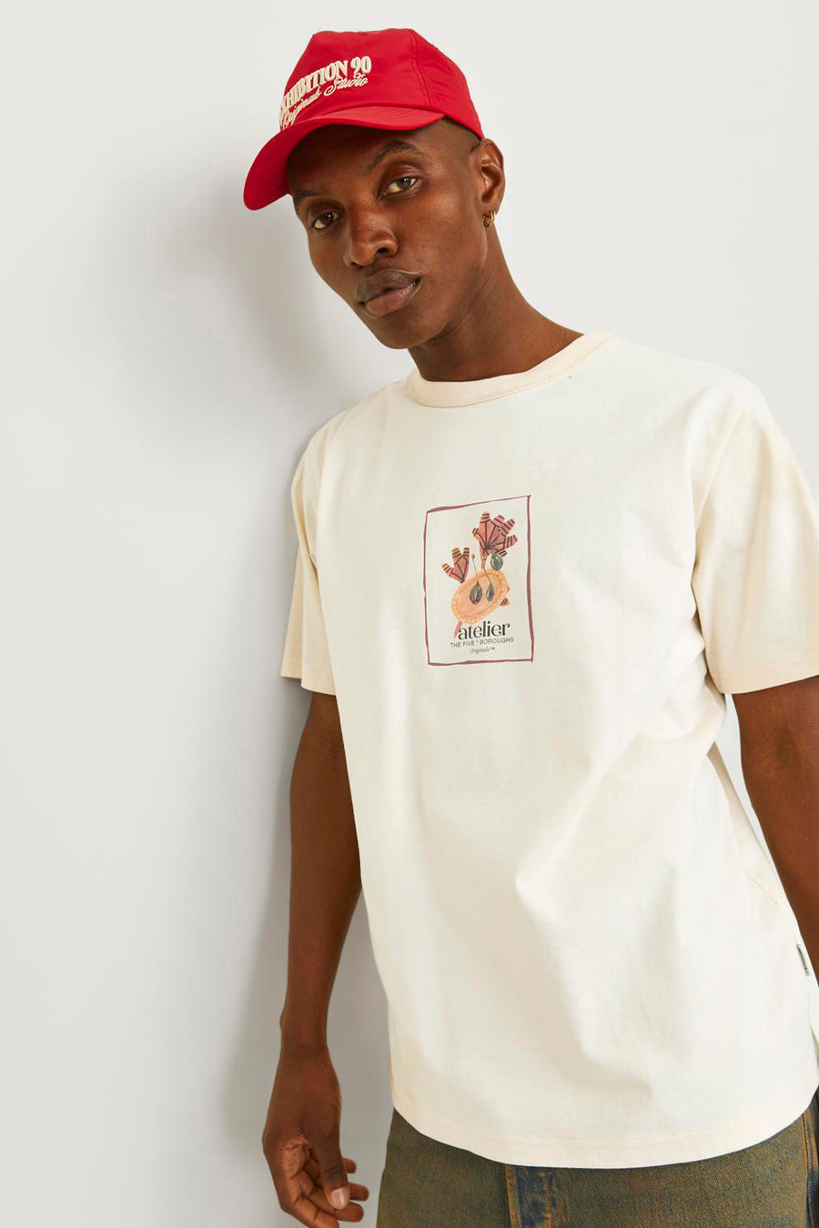 T-shirt (korte mouwen) Ecru - ORIGINALS BY JACK & JONES