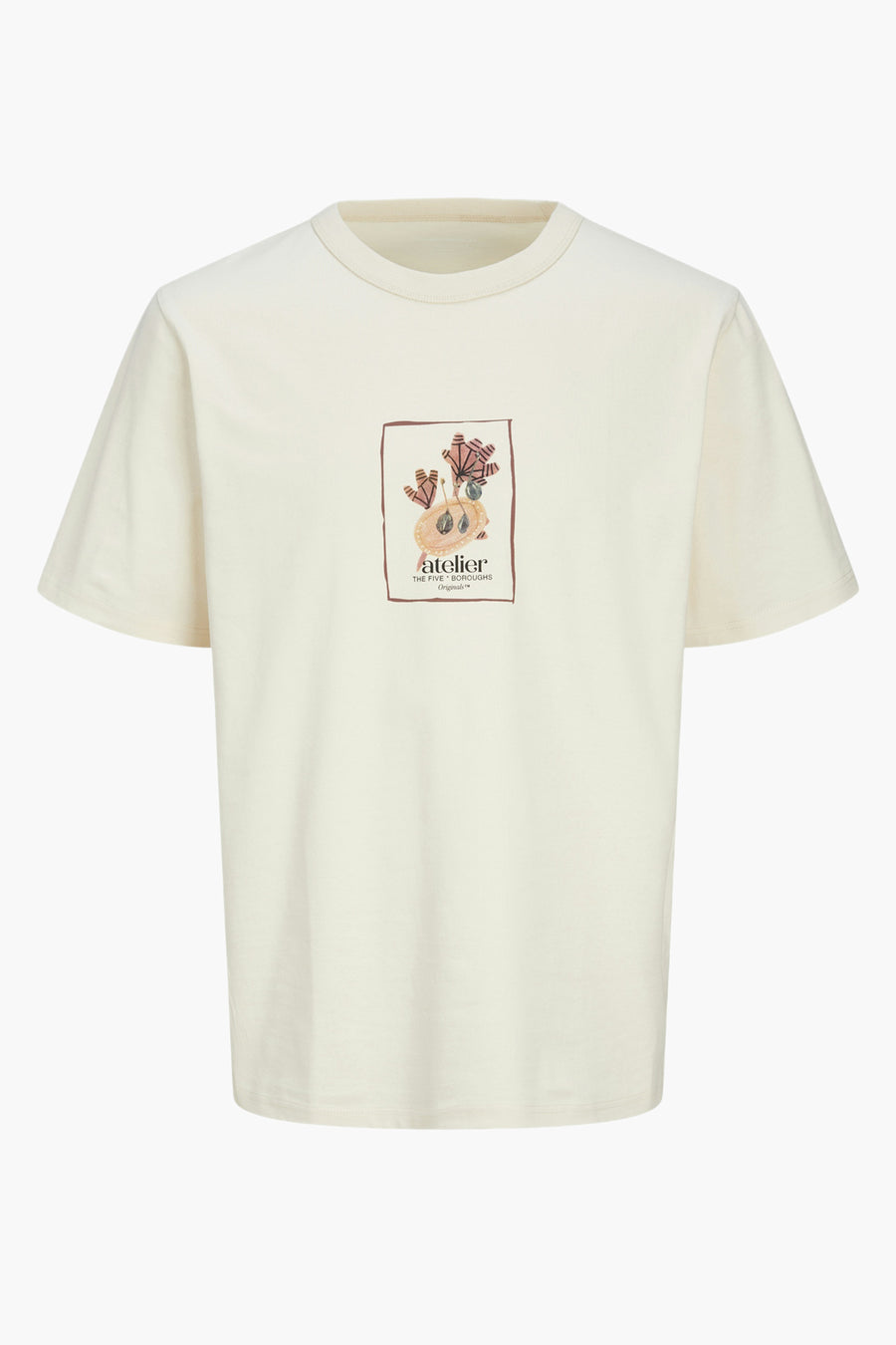 T-shirt (korte mouwen) Ecru - ORIGINALS BY JACK & JONES