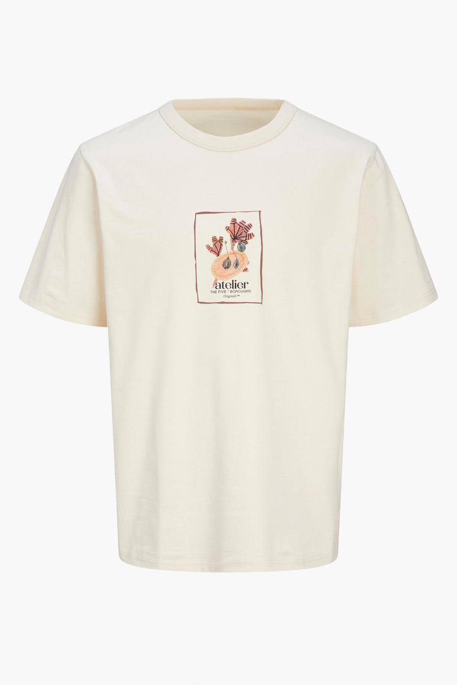 T-shirt (korte mouwen) Ecru - ORIGINALS BY JACK & JONES