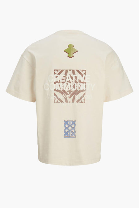 T-shirt (korte mouwen) Ecru - ORIGINALS BY JACK & JONES