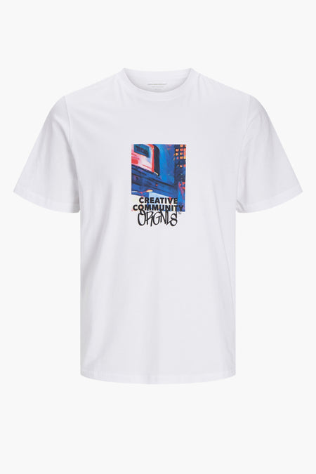 T-shirt (korte mouwen) Wit - ORIGINALS BY JACK & JONES