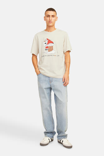 T-shirt (korte mouwen) Beige - ORIGINALS BY JACK & JONES