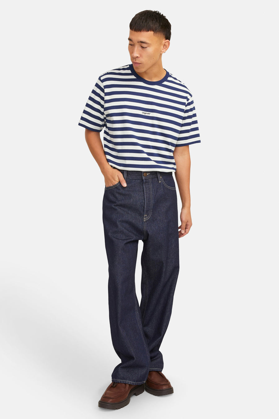 T-shirt (korte mouwen) Blauw - ORIGINALS BY JACK & JONES