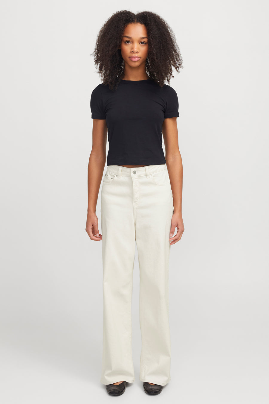 Jeans wide Off white denim - JJXX