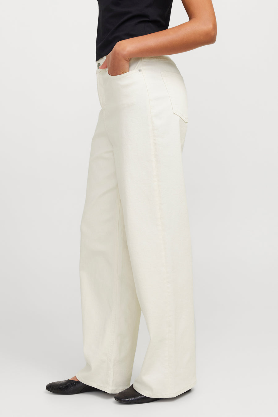 Jeans wide Off white denim - JJXX