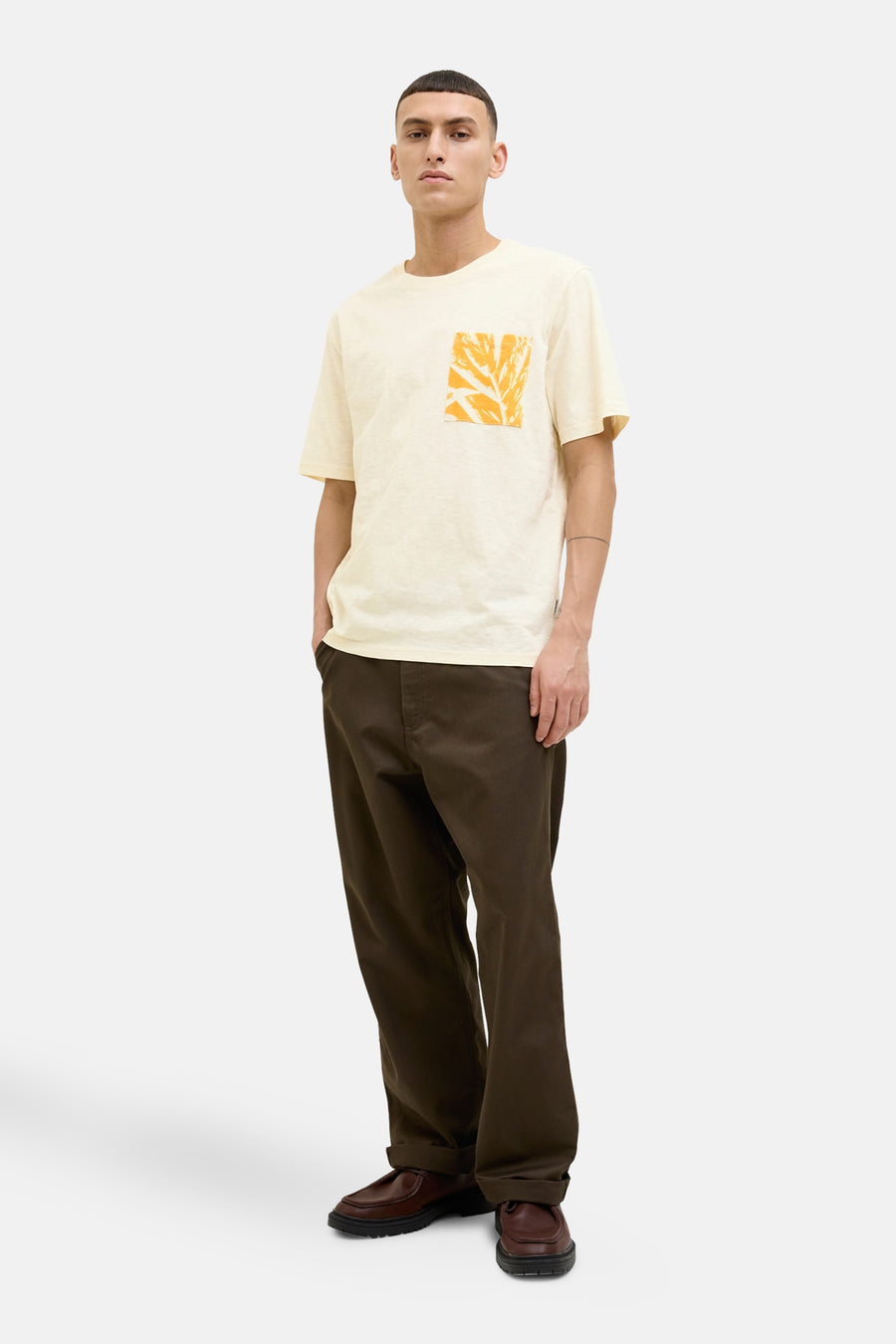 T-shirt (korte mouwen) Ecru - ORIGINALS BY JACK & JONES