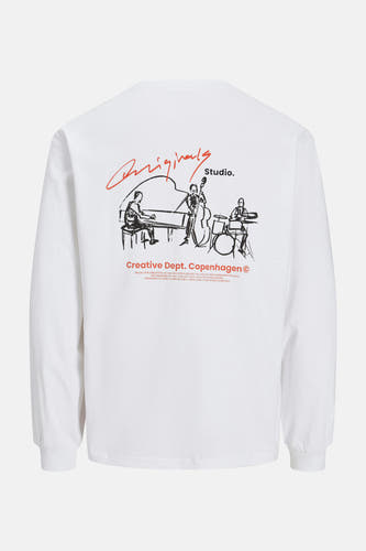 T-shirt (lange mouwen) Wit - ORIGINALS BY JACK & JONES