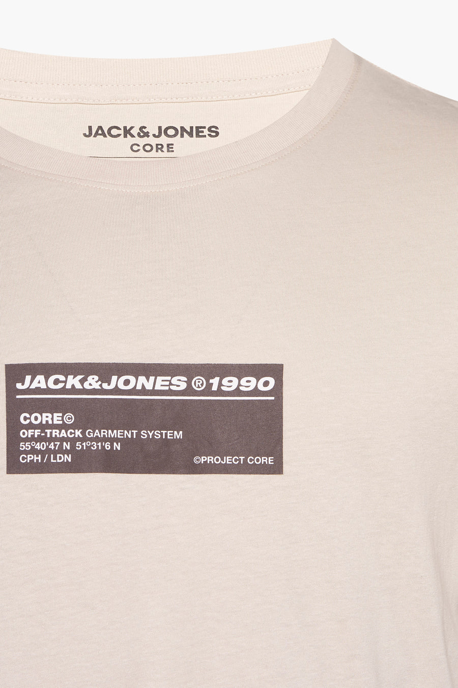 T-shirt (korte mouwen) Beige - CORE BY JACK & JONES