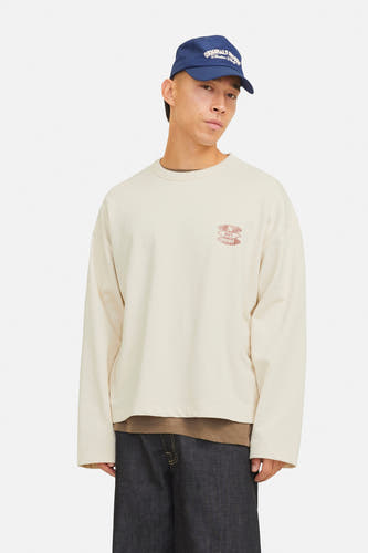 Sweater met ronde hals Ecru - ORIGINALS BY JACK & JONES