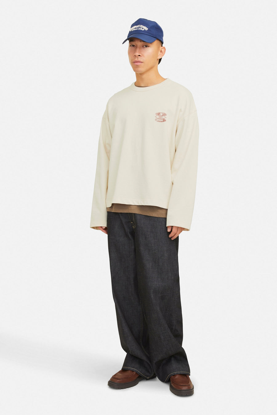 Sweater met ronde hals Ecru - ORIGINALS BY JACK & JONES