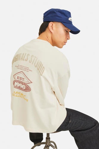 Sweater met ronde hals Ecru - ORIGINALS BY JACK & JONES