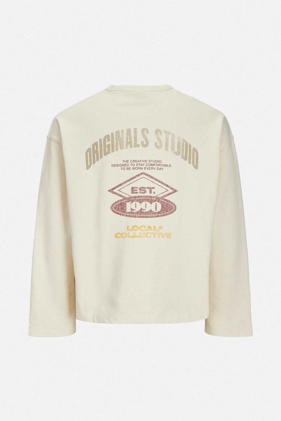 Sweater met ronde hals Ecru - ORIGINALS BY JACK & JONES