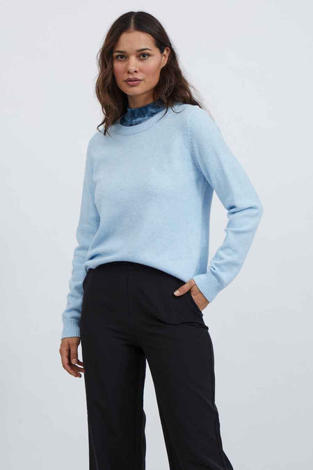 Trui met ronde hals Blauw - VILA®