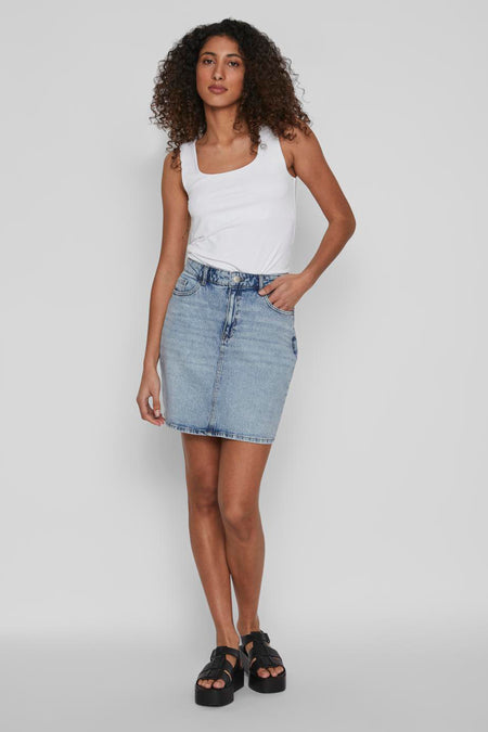 Rok (kort) Light blue denim - VILA®