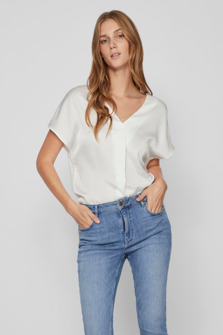 Blouse (korte mouwen) Wit - VILA®