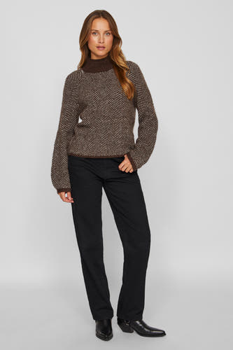 Trui met rolkraag Bruin - VILA®