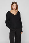 VILOU REV V-NECK L/S LACE KNIT TOP -NOOS