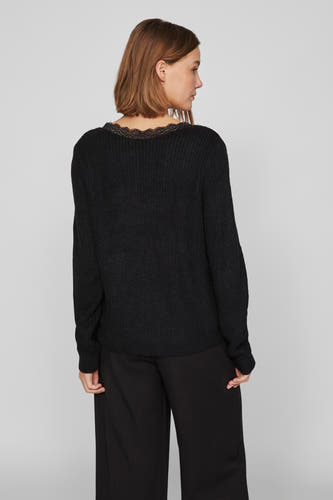 Trui met V-hals Zwart - VILA®