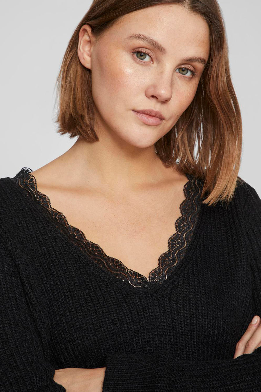 Trui met V-hals Zwart - VILA®
