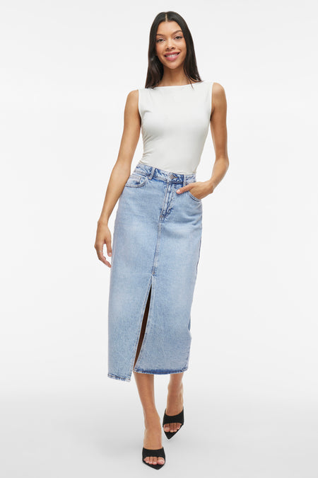 Rok 3/4 Light blue denim - VILA®