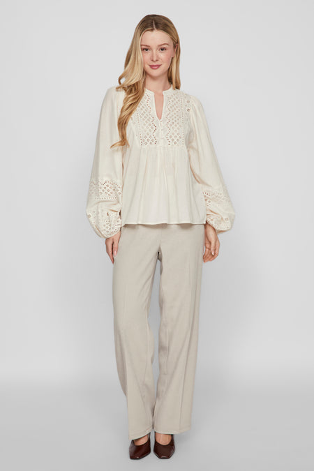 Blouse (lange mouwen) Ecru - VILA®