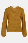 VIPOCA V-NECK L/S STRUCTURE KNIT TOP