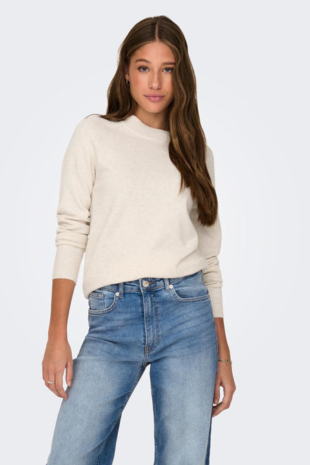 Trui met ronde hals Ecru - ONLY®