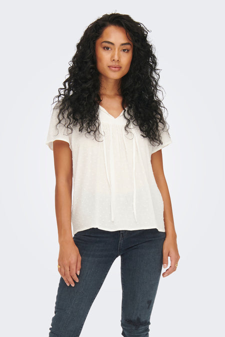 Blouse (korte mouwen) Wit - JDY