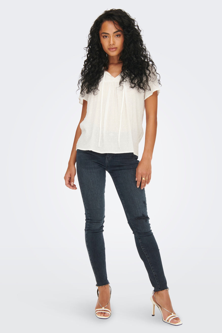 Blouse (korte mouwen) Wit - JDY