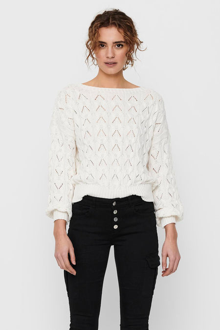 Trui met ronde hals Ecru - ONLY®