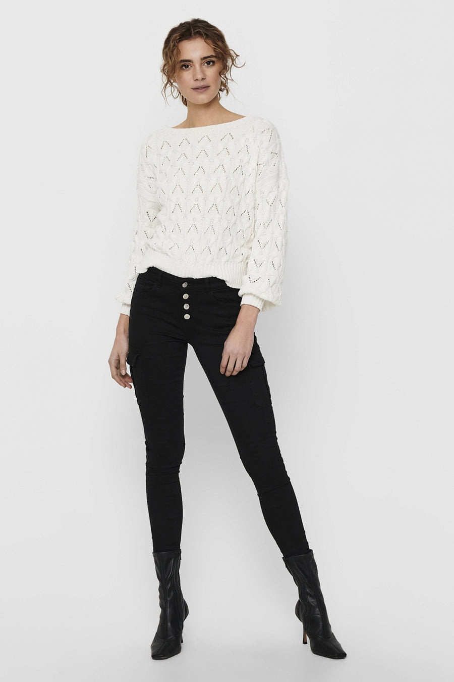 Trui met ronde hals Ecru - ONLY®