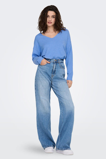 Trui met V-hals Blauw - ONLY®