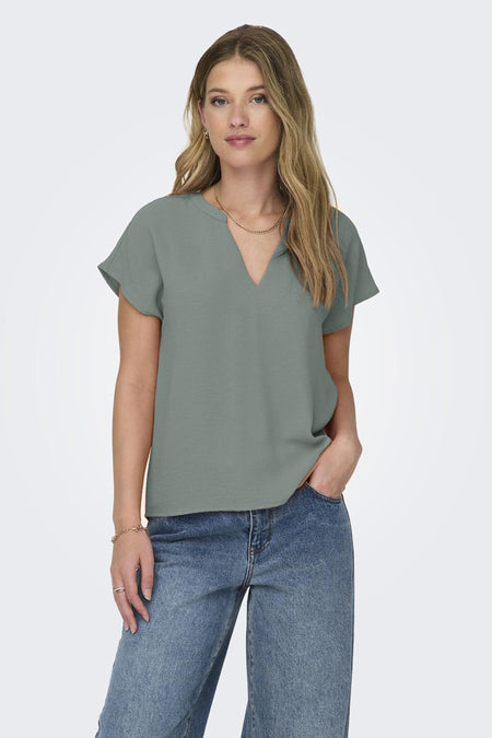 Blouse (korte mouwen) Groen - JDY