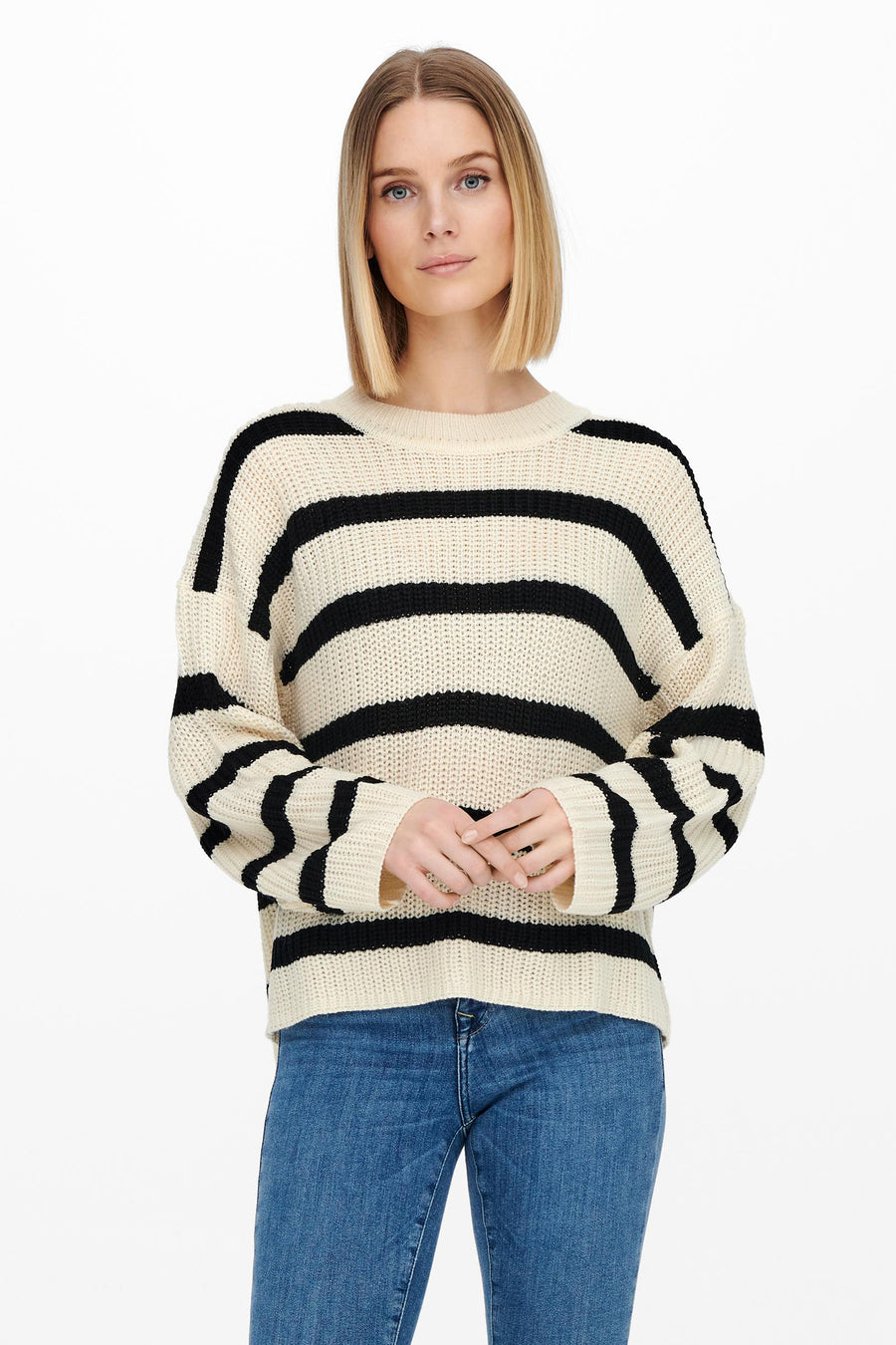 Trui met ronde hals Ecru - JDY