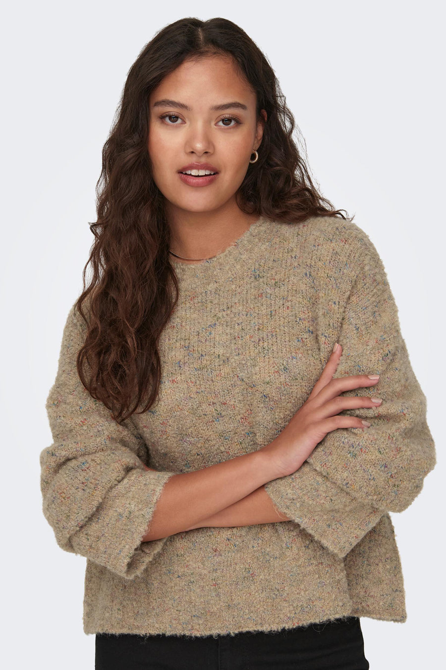 Trui met ronde hals Beige - JDY