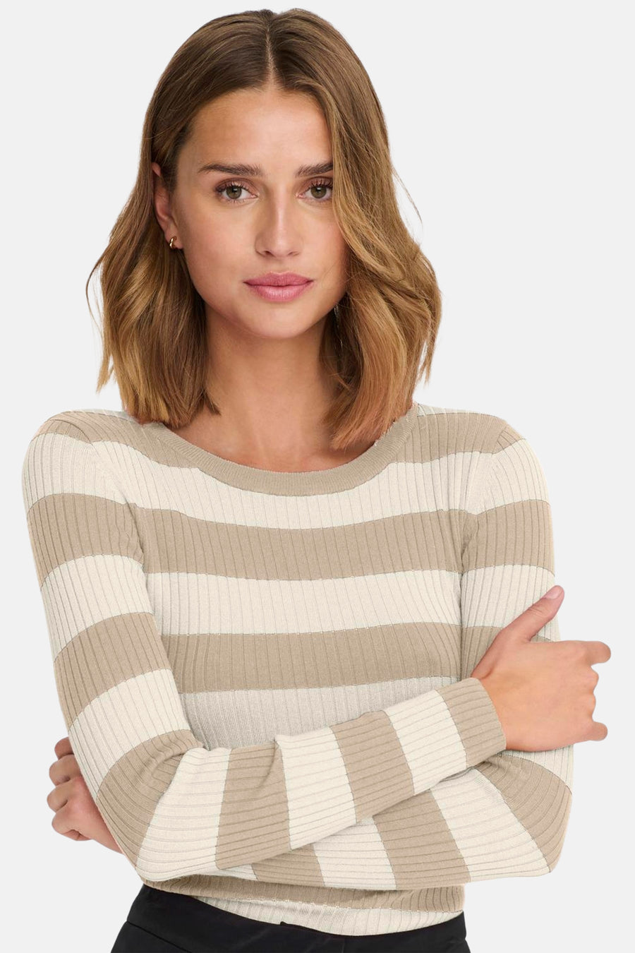 Trui met ronde hals Beige - JDY