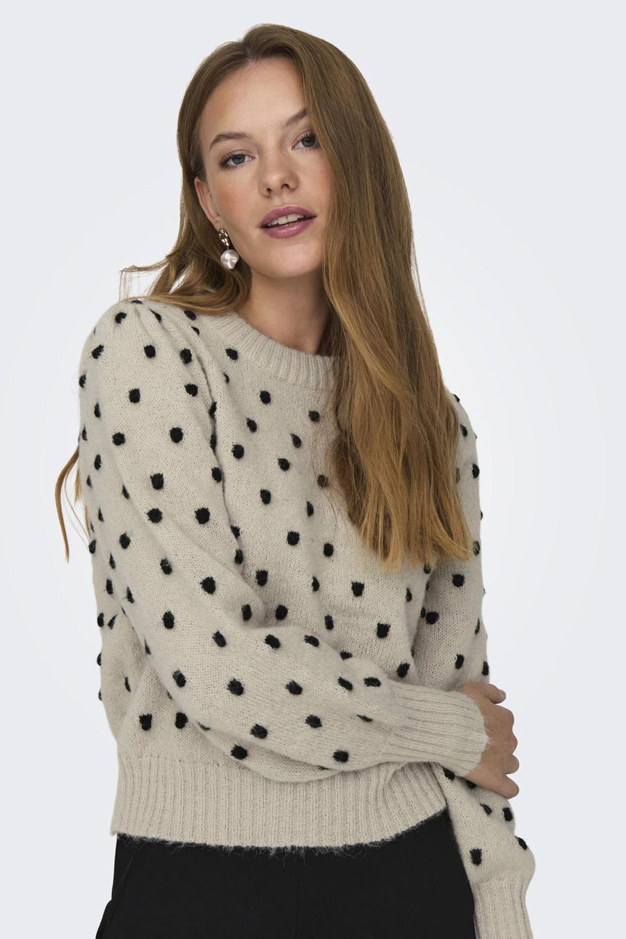 Trui met ronde hals Ecru - JDY