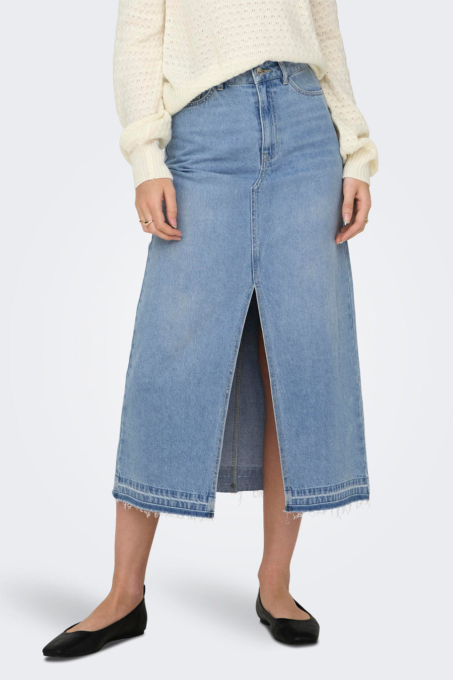 Rok (lang) Light blue denim - JDY