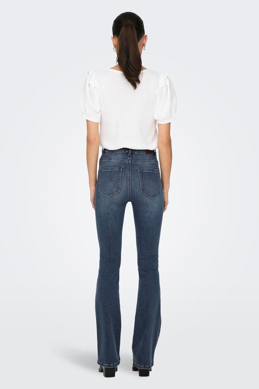 MILA FLARE - blue black denim