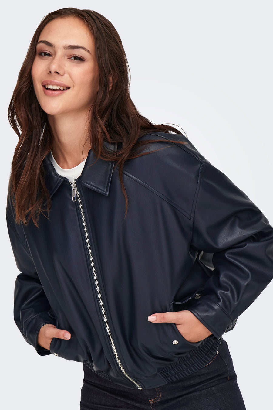 Lederen jas Blauw - ONLY®