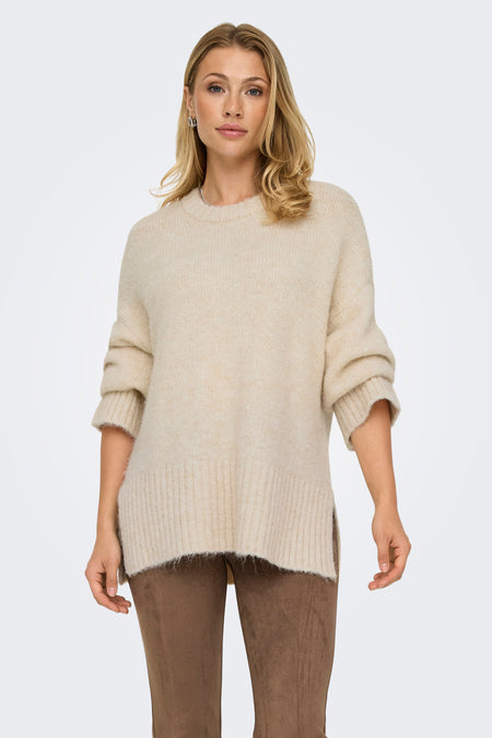 Trui met ronde hals Ecru - ONLY®
