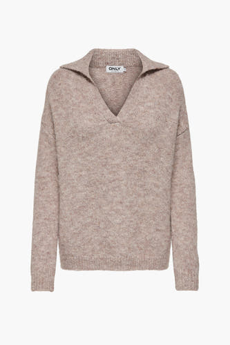 Trui met V-hals Beige - ONLY®
