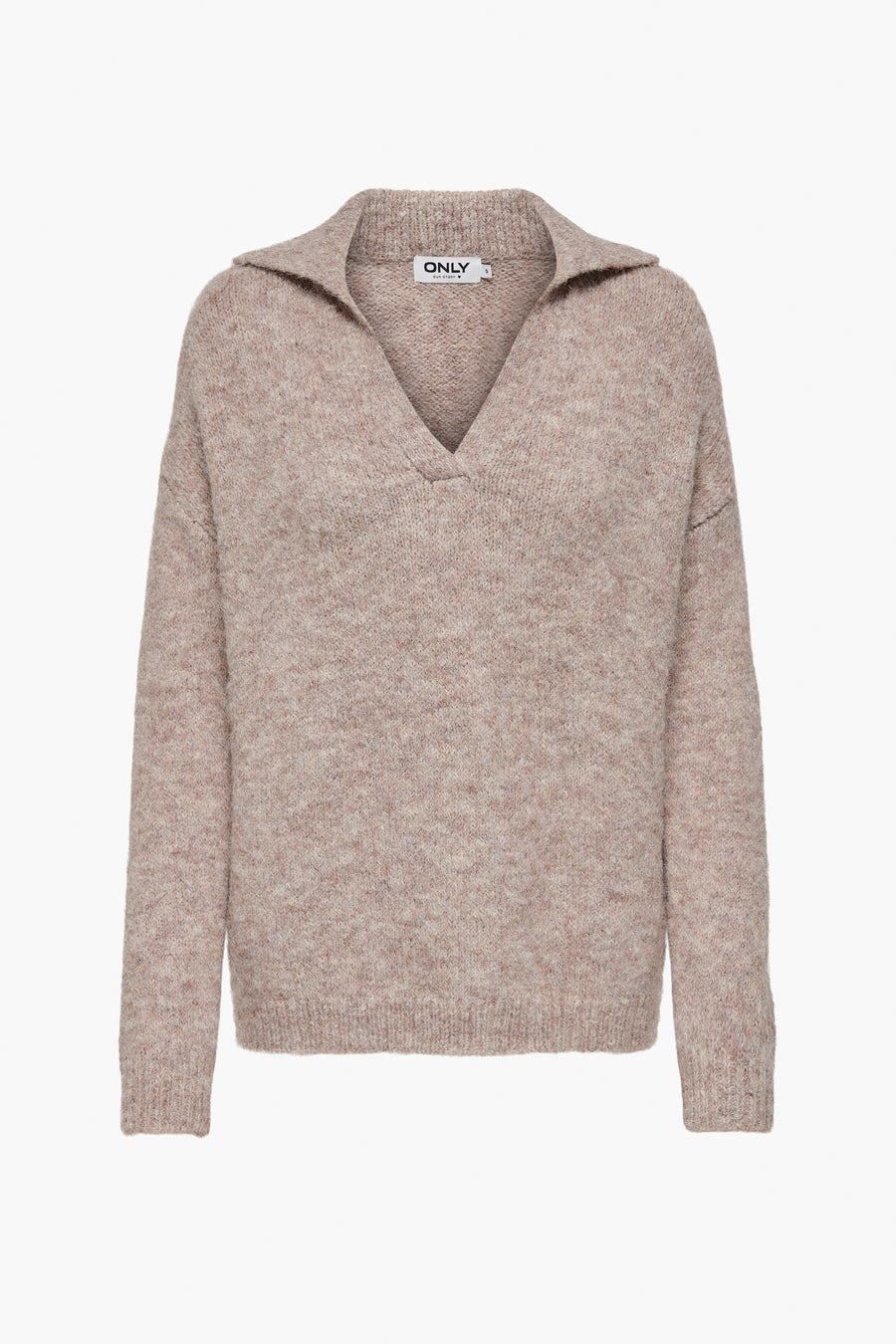 Trui met V-hals Beige - ONLY®