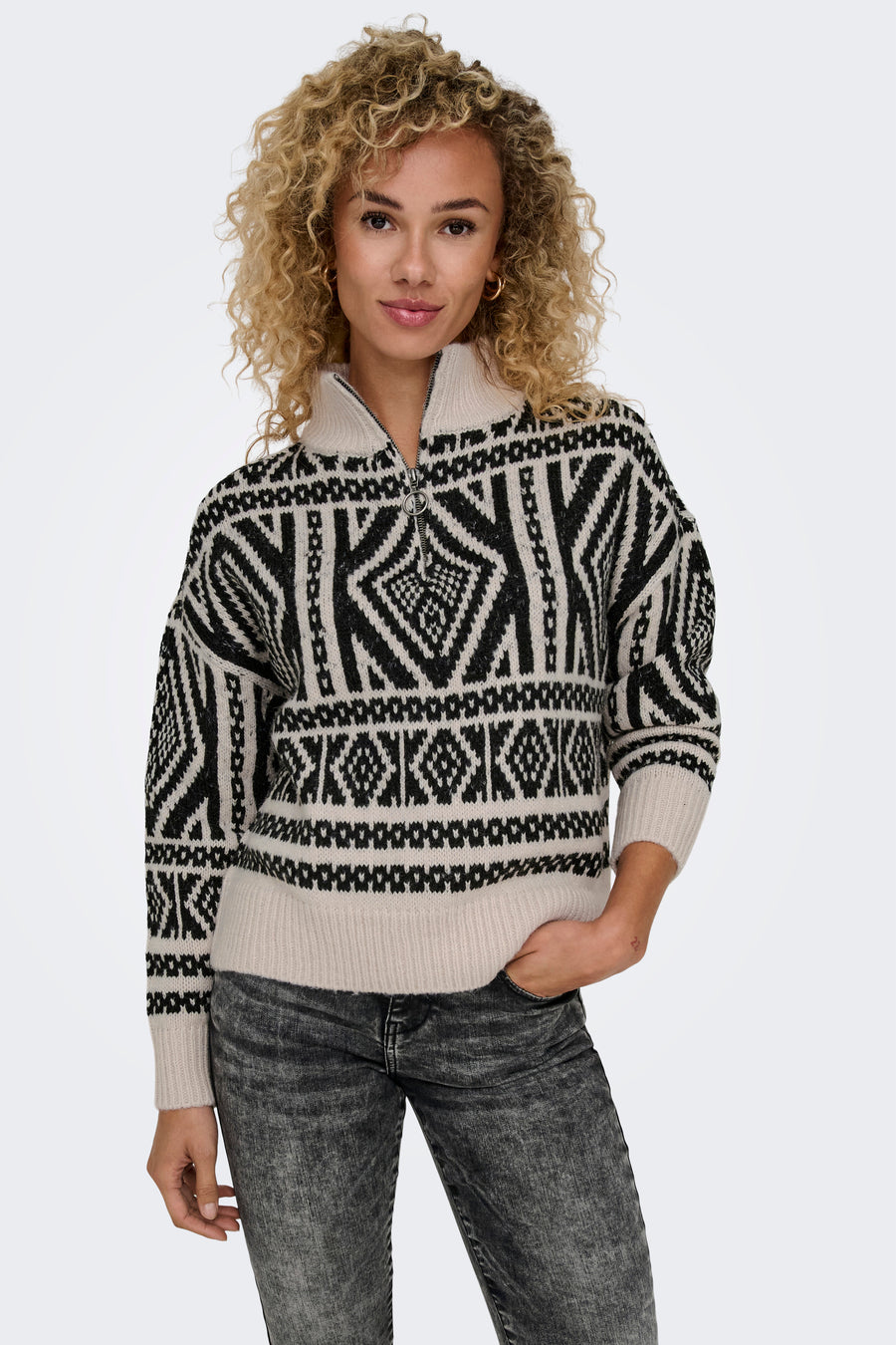 Trui met rolkraag Ecru - ONLY®