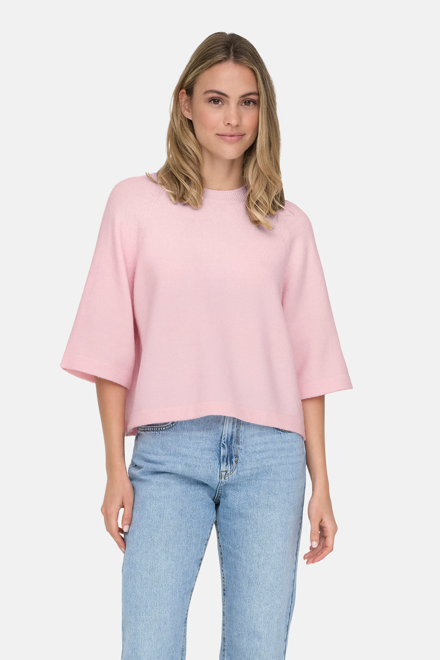 Pull met ronde hals - roze