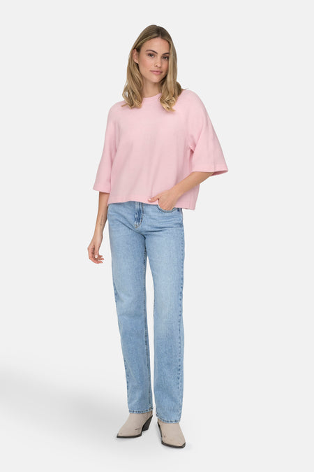 Pull met ronde hals - roze