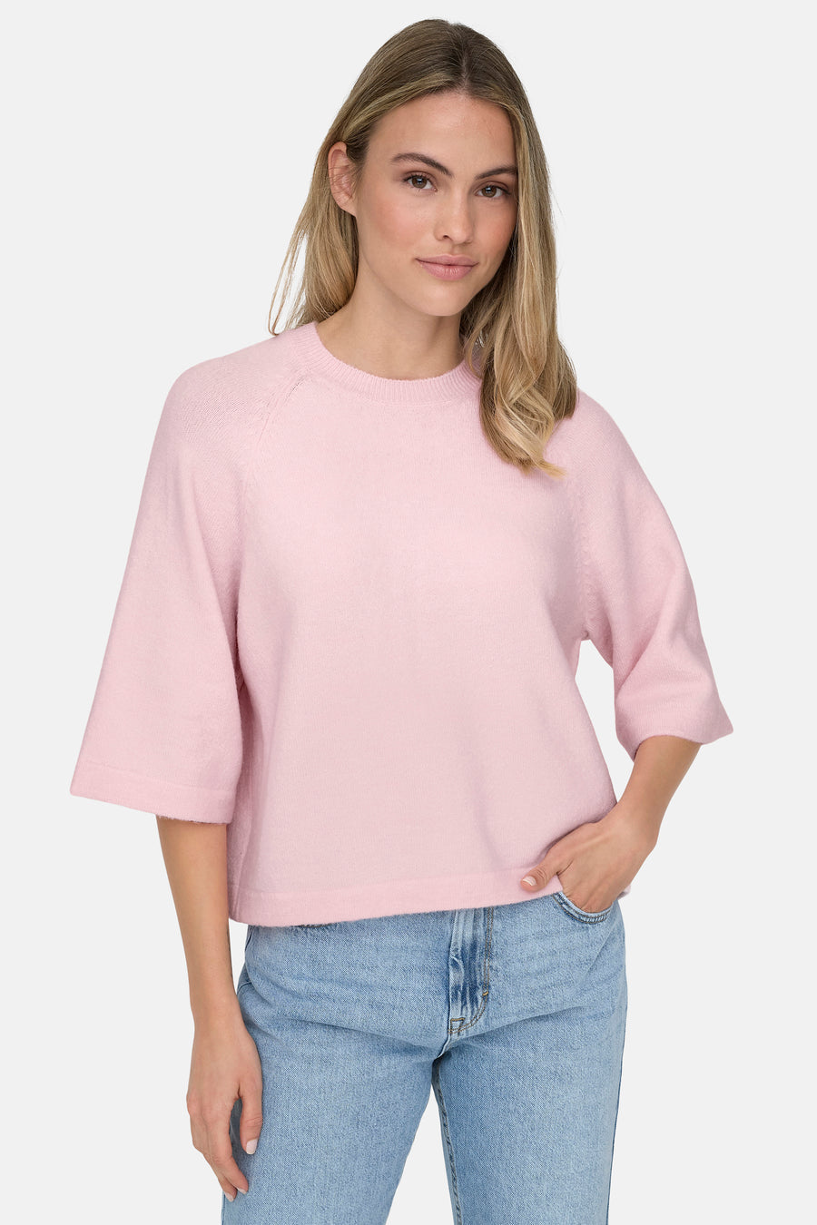 Pull met ronde hals - roze