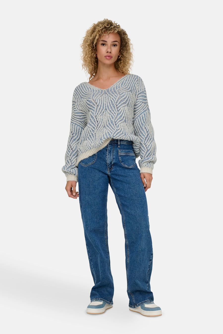 Trui met V-hals Blauw - ONLY®