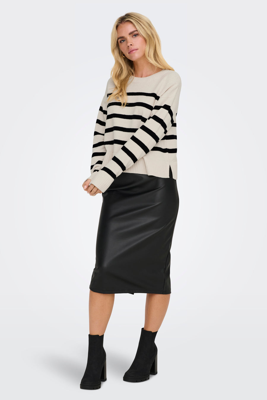 Trui met ronde hals Ecru - ONLY®